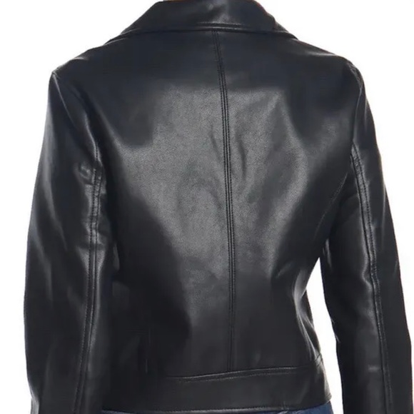 Blank NYC Faux Black Leather Full Zip Moto Jacket NWOT Sz M Lined Mob Wife - Picture 12 of 16